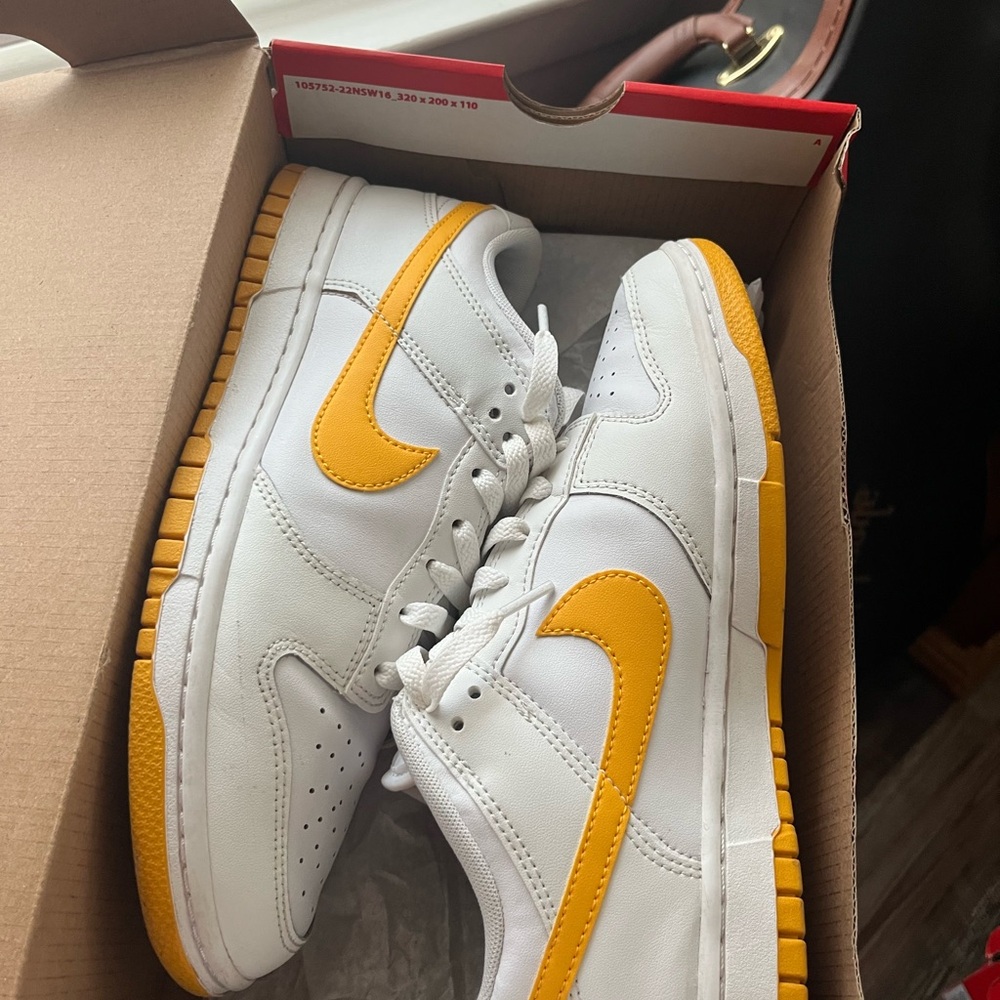 Nike Dunk White University Gold Sneakers